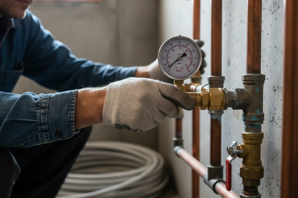 Pressure testing a repaired line during Water Line Repair in Goodland